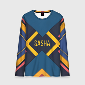 Мужской лонгслив 3D с принтом Sasha в Новосибирске, 100% полиэстер | длинные рукава, круглый вырез горловины, полуприлегающий силуэт | заказать имя | имена | именные футболки | имя | конструктор имён | меня зовут | редактировать имя | футболки с именами | футболки с текстом