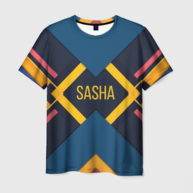 Мужская футболка 3D с принтом Sasha в Кировске, 100% полиэфир | прямой крой, круглый вырез горловины, длина до линии бедер | заказать имя | имена | именные футболки | имя | конструктор имён | меня зовут | редактировать имя | футболки с именами | футболки с текстом