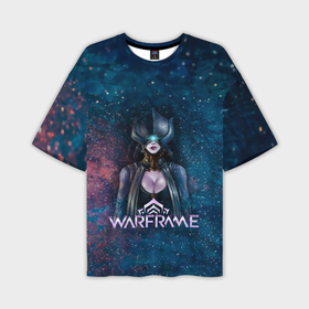 Мужская футболка oversize 3D с принтом Warframe game logo в Курске,  |  | digital extremes | excalibur | nyx | saryn | space | warframe | варфрэйм | космос | шутер