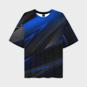 Мужская футболка oversize 3D с принтом Blue and Black в Тюмени,  |  | 3d | 3д | black | blue | texture | геометрия | красно синее | синий | текстуры | фигуры | черный