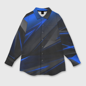 Мужская рубашка oversize 3D с принтом Blue and Black в Тюмени,  |  | 3d | 3д | black | blue | texture | геометрия | красно синее | синий | текстуры | фигуры | черный