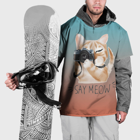 Накидка на куртку 3D с принтом Say Meow в Белгороде, 100% полиэстер |  | meow | кот | котенок | котик | котики | котятка | кошка | мяу | скажи мяу | фотоаппарат | фотограф