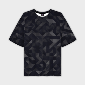 Мужская футболка oversize 3D с принтом Черный строгий стиль в Белгороде,  |  | 3d | 3д | black | texture | геометрия | текстуры | фигуры | черный