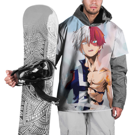 Накидка на куртку 3D с принтом Шото Тодороки , 100% полиэстер |  | anime | manga | my hero academia | todoroki shto | аниме | всемогущий | герой | деку | манга | моя геройская академия | огонь | шото | шото тодороки