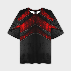 Мужская футболка oversize 3D с принтом Black  Red Metal ,  |  | metal | texture | абстракция | камень | лава | метал | текстура | черная
