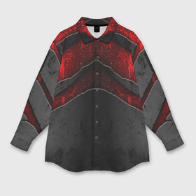 Мужская рубашка oversize 3D с принтом Black  Red Metal в Петрозаводске,  |  | metal | texture | абстракция | камень | лава | метал | текстура | черная