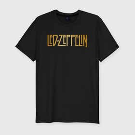 Мужская футболка хлопок Slim с принтом Led Zeppelin в Курске, 92% хлопок, 8% лайкра | приталенный силуэт, круглый вырез ворота, длина до линии бедра, короткий рукав | Тематика изображения на принте: led zeppelin | лед зеппелин