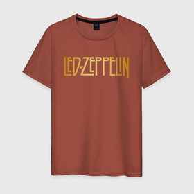 Мужская футболка хлопок с принтом Led Zeppelin в Белгороде, 100% хлопок | прямой крой, круглый вырез горловины, длина до линии бедер, слегка спущенное плечо. | Тематика изображения на принте: led zeppelin | лед зеппелин