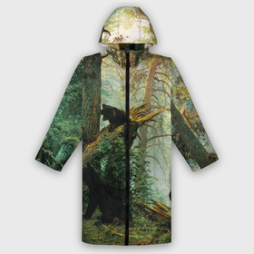 Мужской дождевик 3D с принтом Утро в сосновом лесу в Тюмени,  |  | живопись | искусство | картина | художники | шедевры