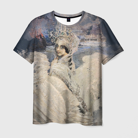 Мужская футболка 3D с принтом Царевна лебедь в Санкт-Петербурге, 100% полиэфир | прямой крой, круглый вырез горловины, длина до линии бедер | живопись | искусство | картина | художники | шедевры