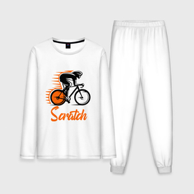 Мужская пижама с лонгсливом хлопок с принтом Cycling scratch race в Курске,  |  | bicycle racer | bicycling | bike | helmet | race | scratch | speed | sportsman | trek | велогонка | велогонщик | велосипед | гонка | скорость | спортсмен | трек | шлем