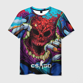 Мужская футболка 3D с принтом CS GO monster в городе Новоалтайск, 100% полиэфир | прямой крой, круглый вырез горловины, длина до линии бедер | 
