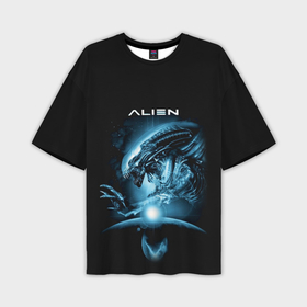 Мужская футболка oversize 3D с принтом Alien в Белгороде,  |  | Тематика изображения на принте: alien | aliens | art | vs | триллер | ужасы | фантастика | чужой