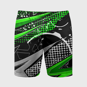 Мужские шорты спортивные с принтом Black and green corners ,  |  | texture | абстракция | граффити | краски | линии | текстура | уличный стиль | яркая