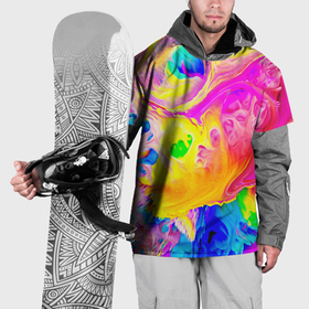 Накидка на куртку 3D с принтом Краски в Санкт-Петербурге, 100% полиэстер |  | abstract | abstraction | color | geometry | paitnt | psy | абстракция | геометрия | краски | неоновые | психоделика