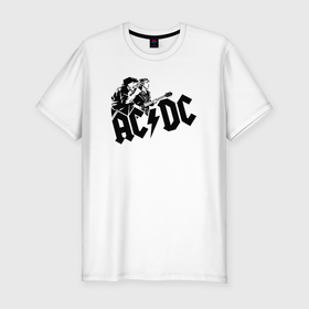 Мужская футболка хлопок Slim с принтом AC DC в Кировске, 92% хлопок, 8% лайкра | приталенный силуэт, круглый вырез ворота, длина до линии бедра, короткий рукав | ac dc | acdc | acdc ас дс | австралийская | ангус янг | асдс | блюз | группа | крис слэйд | метал | молния | музыка | певцы | рок | рок н ролл | стиви янг | хард | хардрок | эксл роуз