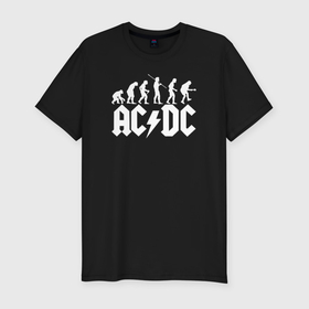 Мужская футболка хлопок Slim с принтом AC DC в Новосибирске, 92% хлопок, 8% лайкра | приталенный силуэт, круглый вырез ворота, длина до линии бедра, короткий рукав | ac dc | acdc | acdc ас дс | австралийская | ангус янг | асдс | блюз | группа | крис слэйд | метал | молния | музыка | певцы | рок | рок н ролл | стиви янг | хард | хардрок | эксл роуз