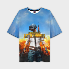 Мужская футболка oversize 3D с принтом PUBG hero ПАБГ герой в огне в Белгороде,  |  | battle royal | playerunknowns battlegrounds | pubg | пабг | пубг