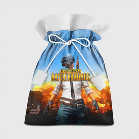 Подарочный 3D мешок с принтом PUBG hero ПАБГ герой в огне в Екатеринбурге, 100% полиэстер | Размер: 29*39 см | battle royal | playerunknowns battlegrounds | pubg | пабг | пубг