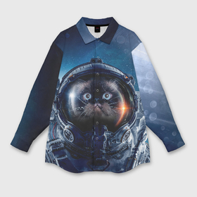 Мужская рубашка oversize 3D с принтом Кот космонавт в Курске,  |  | nasa | вселенная | звезды | космонавт | космос | кот | котик | котяра | котята | кошка