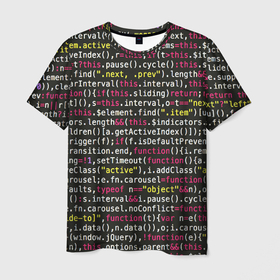 Мужская футболка 3D с принтом Цифры кода в Тюмени, 100% полиэфир | прямой крой, круглый вырез горловины, длина до линии бедер | Тематика изображения на принте: hugo weaving | pc | the matrix | код | компьютеры | матрица | матрица 4 | программист | программный код | цифры