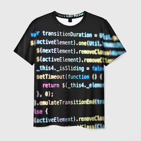 Мужская футболка 3D с принтом Программист в Петрозаводске, 100% полиэфир | прямой крой, круглый вырез горловины, длина до линии бедер | hugo weaving | pc | the matrix | код | компьютеры | матрица | матрица 4 | программист | программный код | цифры