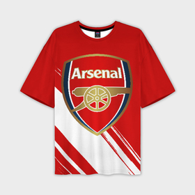 Мужская футболка oversize 3D с принтом Arsenal ,  |  | arsenal | arsenal fc | the gunners | английский клуб | арсенал | лондон | лондонский арсенал | премьер лига | футбол | футболист | футбольный клуб