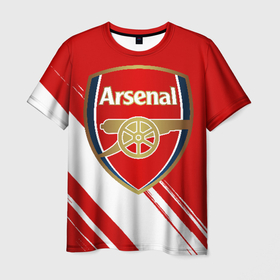 Мужская футболка 3D с принтом Arsenal в Санкт-Петербурге, 100% полиэфир | прямой крой, круглый вырез горловины, длина до линии бедер | arsenal | arsenal fc | the gunners | английский клуб | арсенал | лондон | лондонский арсенал | премьер лига | футбол | футболист | футбольный клуб