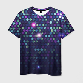 Мужская футболка 3D с принтом Блестки диско в Санкт-Петербурге, 100% полиэфир | прямой крой, круглый вырез горловины, длина до линии бедер | Тематика изображения на принте: 