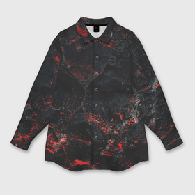 Мужская рубашка oversize 3D с принтом Red and Black в Белгороде,  |  | black | blood | metal | red | texture | абстракция | камень | краски | красная | красно черное | кровь | лава | метал | текстура | черная