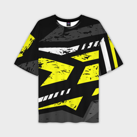 Мужская футболка oversize 3D с принтом Black yellow  abstract sport style в Новосибирске,  |  | texture | абстракция | граффити | краски | линии | текстура | уличный стиль | яркая