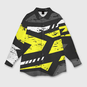 Мужская рубашка oversize 3D с принтом Black yellow  abstract sport style в Тюмени,  |  | texture | абстракция | граффити | краски | линии | текстура | уличный стиль | яркая