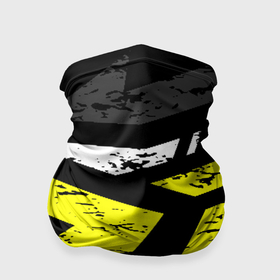 Бандана-труба 3D с принтом Black yellow  abstract sport style в Курске, 100% полиэстер, ткань с особыми свойствами — Activecool | плотность 150‒180 г/м2; хорошо тянется, но сохраняет форму | texture | абстракция | граффити | краски | линии | текстура | уличный стиль | яркая