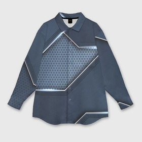 Мужская рубашка oversize 3D с принтом Металлическая блестящая основа в Курске,  |  | 