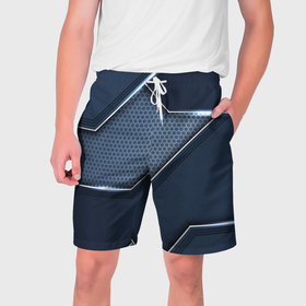 Мужские шорты 3D с принтом Металлическая блестящая основа в Курске,  полиэстер 100% | прямой крой, два кармана без застежек по бокам. Мягкая трикотажная резинка на поясе, внутри которой широкие завязки. Длина чуть выше колен | 