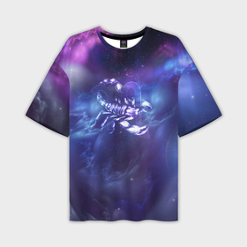 Мужская футболка oversize 3D с принтом Скорпион в Курске,  |  | вселенная | гороскоп | знаки зодиака | зодиак | космос | медитация | планеты