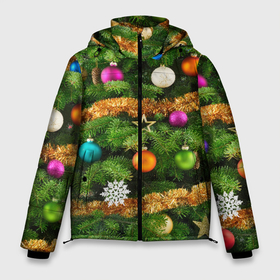Мужская зимняя куртка 3D с принтом Костюм ёлки в Тюмени, верх — 100% полиэстер; подкладка — 100% полиэстер; утеплитель — 100% полиэстер | длина ниже бедра, свободный силуэт Оверсайз. Есть воротник-стойка, отстегивающийся капюшон и ветрозащитная планка. 

Боковые карманы с листочкой на кнопках и внутренний карман на молнии. | гирлянда | елка | ёлочные игрушки | ель | конфетти | мишура | новый год | пихта | снежинки | украшения | хвоя