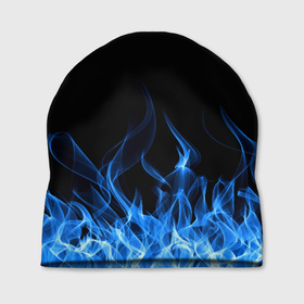 Шапка 3D с принтом Синий Огонь , 100% полиэстер | универсальный размер, печать по всей поверхности изделия | минимализм | огонь | синий огонь
