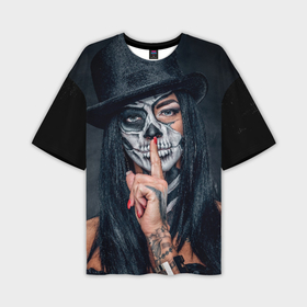 Мужская футболка oversize 3D с принтом Девушка   halloween в Курске,  |  | Тематика изображения на принте: halloween | horror | девушка | красивая девушка | модная | пятница 13 | страшилки | страшно | тишина | ужасы | хоррор | хэллоуин