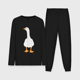 Мужская пижама с лонгсливом хлопок с принтом Злой гусь в Курске,  |  | goose | untitled goose | гусь | злой гусь