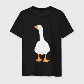Мужская футболка хлопок с принтом Злой гусь в Новосибирске, 100% хлопок | прямой крой, круглый вырез горловины, длина до линии бедер, слегка спущенное плечо. | goose | untitled goose | гусь | злой гусь