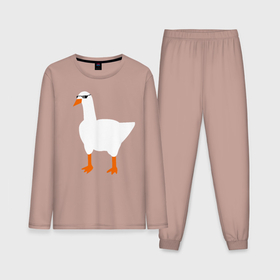 Мужская пижама с лонгсливом хлопок с принтом Крутой гусь в Курске,  |  | meme | untitled goose game | злой гусь | мем | птица
