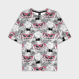 Мужская футболка oversize 3D с принтом Совы в очках в Тюмени,  |  | очки | паттерн | птицы | сова | совенок | совушка | совы | текстуры | ум