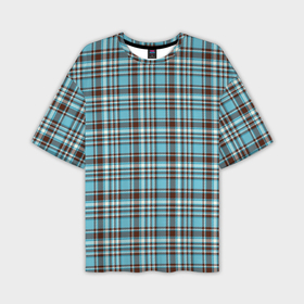 Мужская футболка oversize 3D с принтом Клетчатый голубой стиль рубашки в Белгороде,  |  | Тематика изображения на принте: texture | абстракция | квадратики | клетки | клетчатая | линии | рубашка | текстура