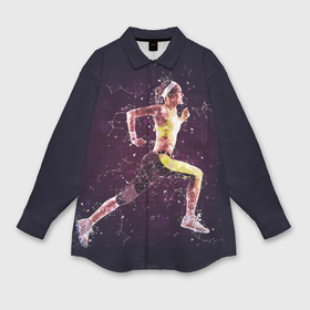 Мужская рубашка oversize 3D с принтом Бег, фитнес, спорт, спортсмен ,  |  | бег | спорт | спортсмен | фитнес