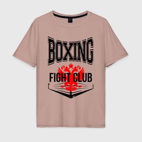 Мужская футболка хлопок Oversize с принтом Boxing fight club Russia , 100% хлопок | свободный крой, круглый ворот, “спинка” длиннее передней части | boxer | boxing | fight club | kickboxing | mma