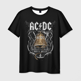 Мужская футболка 3D с принтом AC DC   hells bells в Курске, 100% полиэфир | прямой крой, круглый вырез горловины, длина до линии бедер | ac dc | acdc | acdc ас дс | австралийская | ангус янг | асдс | блюз | группа | крис слэйд | метал | молния | музыка | певцы | рок | рок н ролл | стиви янг | хард | хардрок | эксл роуз