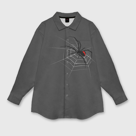 Мужская рубашка oversize 3D с принтом Паук в Петрозаводске,  |  | Тематика изображения на принте: animal | animals | poison | spider | venom | вдова | животные | каракурт | паук | паутина | паучок | черная | черная вдова | яд