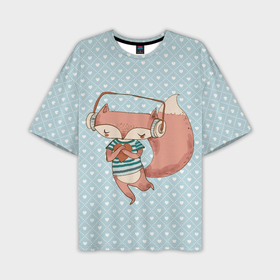 Мужская футболка oversize 3D с принтом Милая лисичка в наушниках в Курске,  |  | Тематика изображения на принте: лиса | лисица | лисичка | любовь | мелодии | меломан | милая | милота | музыка | наушники | пушистик | сердечко | сердце