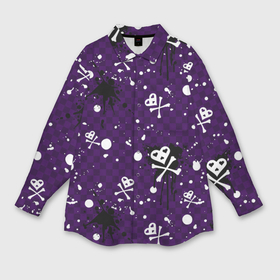 Мужская рубашка oversize 3D с принтом Эмо 2007 фиолетовый фон в Тюмени,  |  | 2007 | emo | rock | texture | абстракция | кости | краски | круги | рок | текстура | черепа | эмо